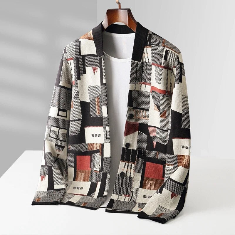 Harlow™ | Abstract Wool Knitted Cardigan