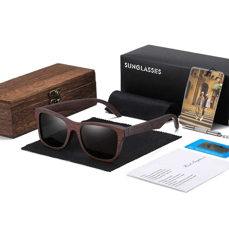 Harlow™ | Polarized Bamboo Engraved Sunglasses