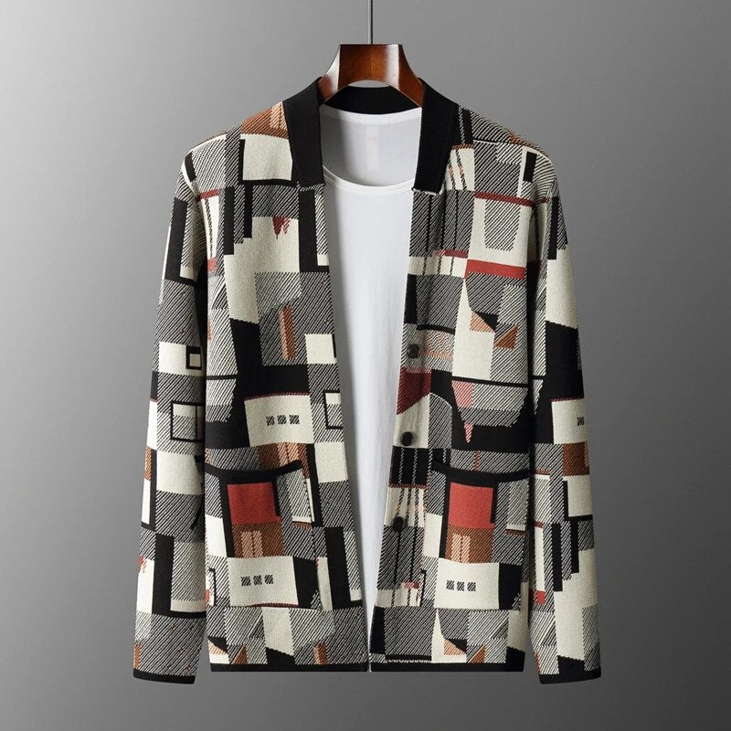 Harlow™ | Abstract Wool Knitted Cardigan