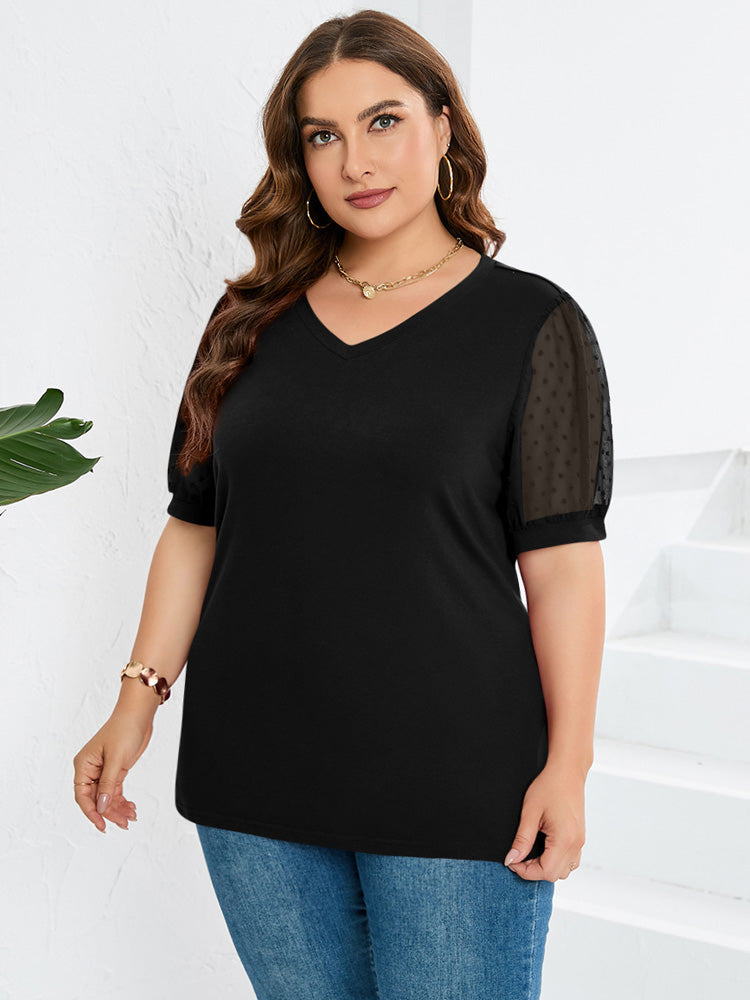 Arden™ | Textured Sleeve V-Neck Top