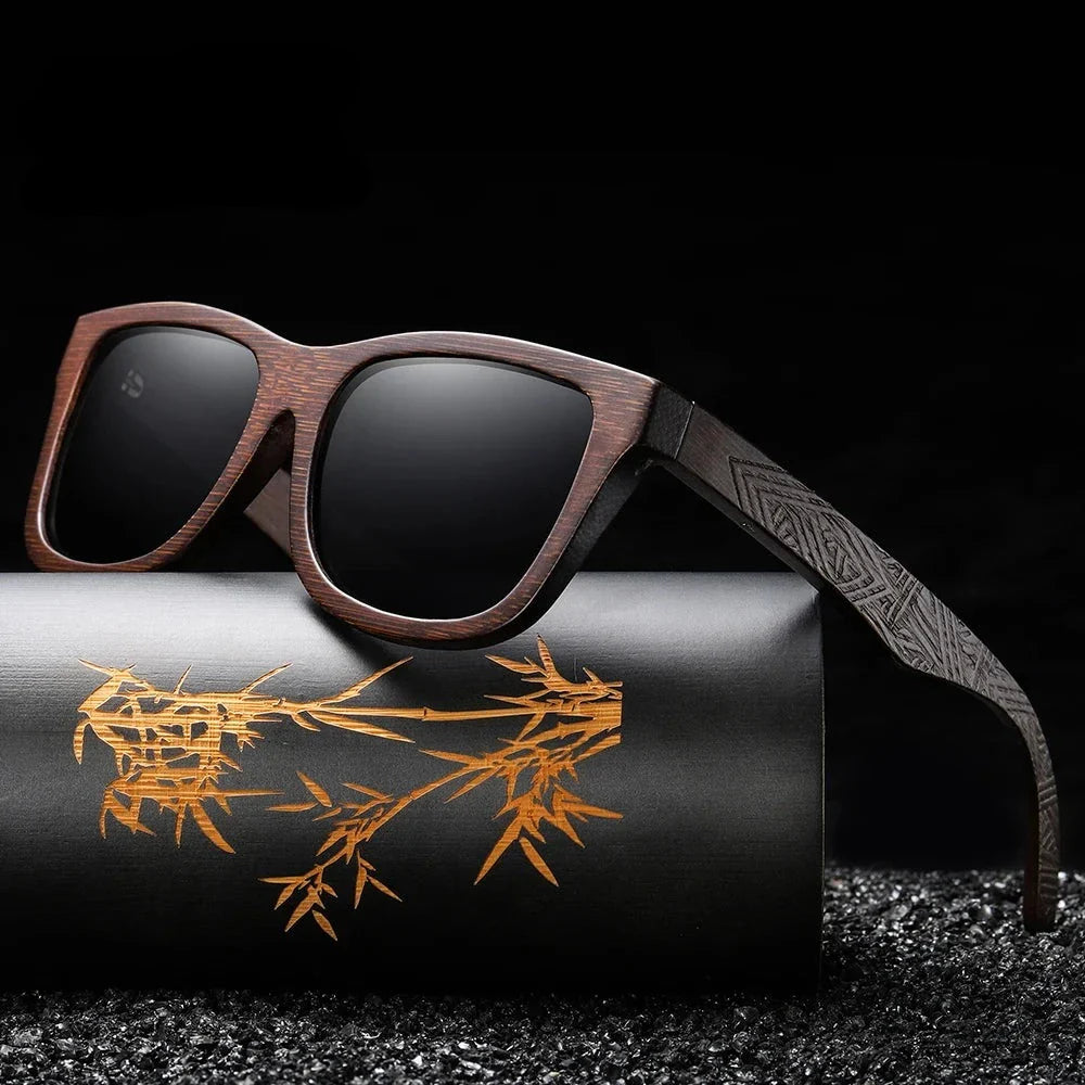 Harlow™ | Polarized Bamboo Engraved Sunglasses