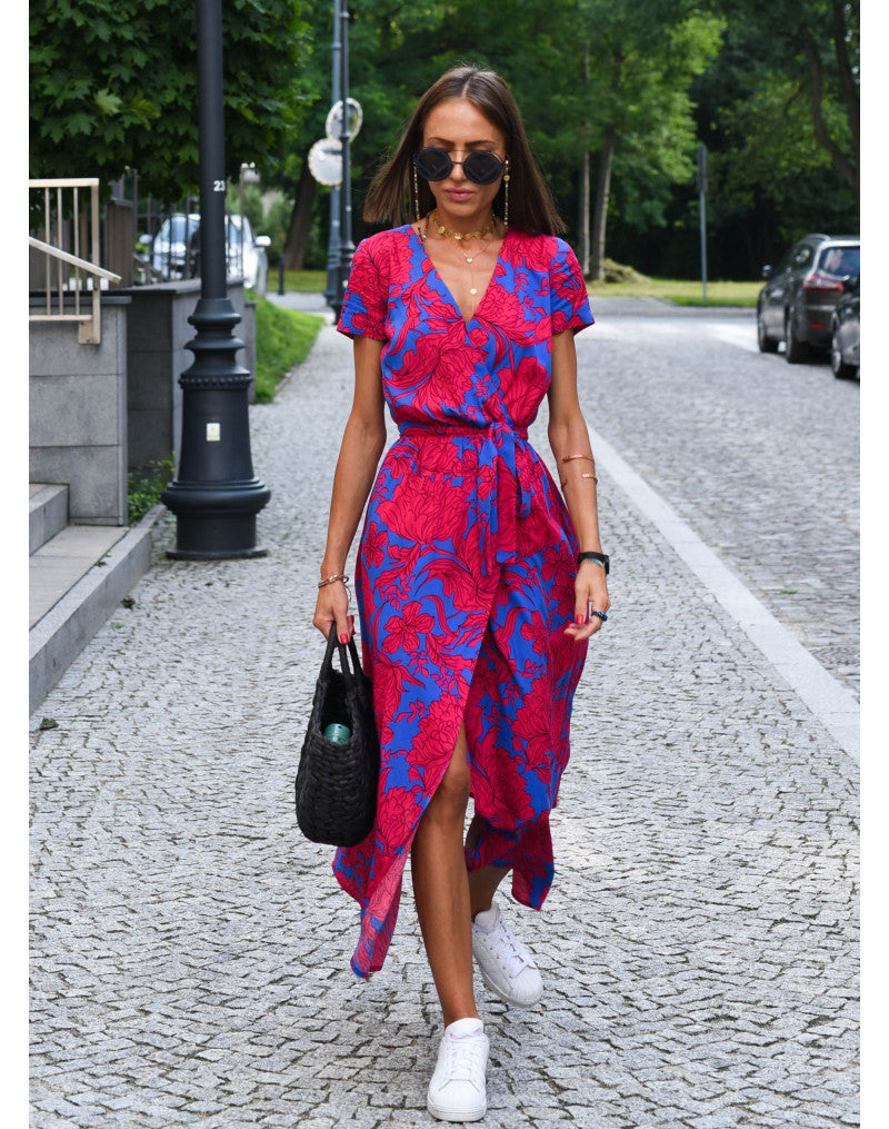 Elodie™ | Floral Wrap Midi Dress