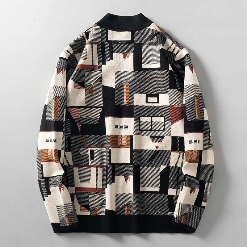 Harlow™ | Abstract Wool Knitted Cardigan