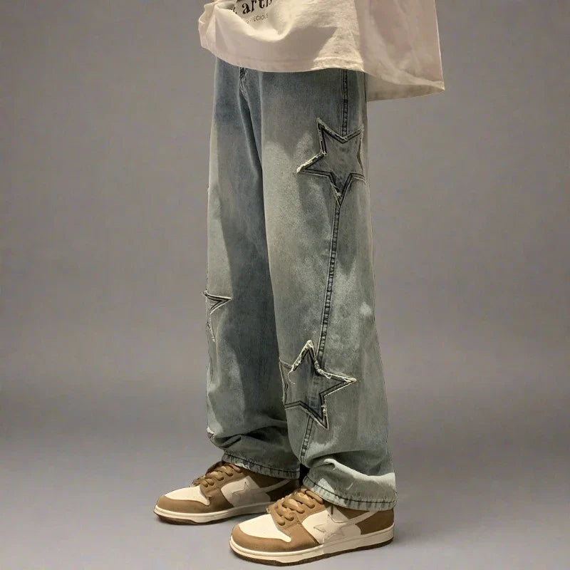 Harlow™ | Star Embroidery Denim Jeans