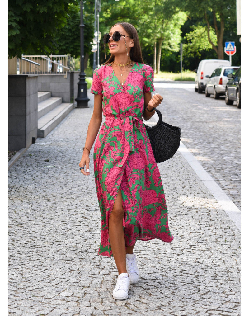 Elodie™ | Floral Wrap Midi Dress