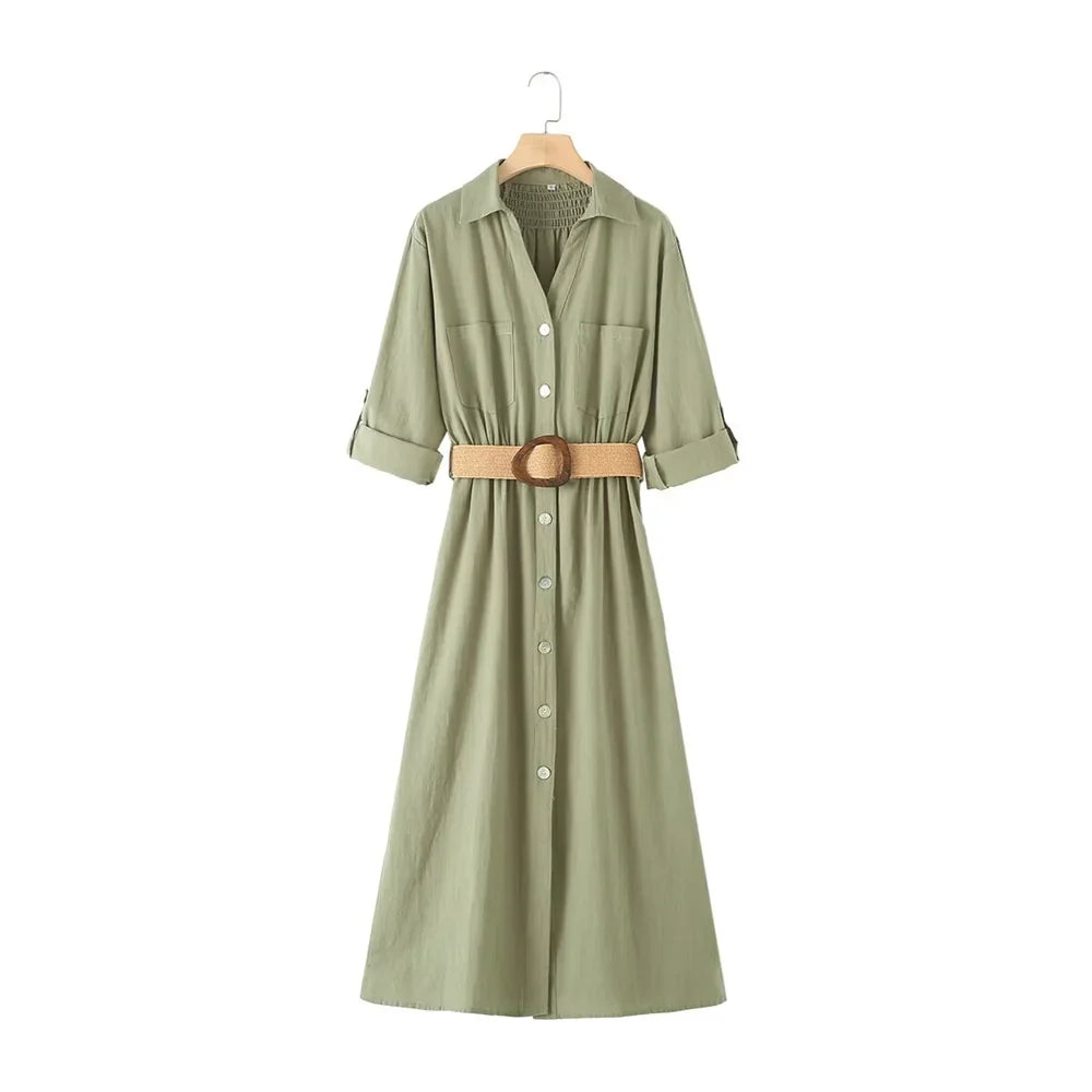 Harlow™ | Solana Belted Midi Dress
