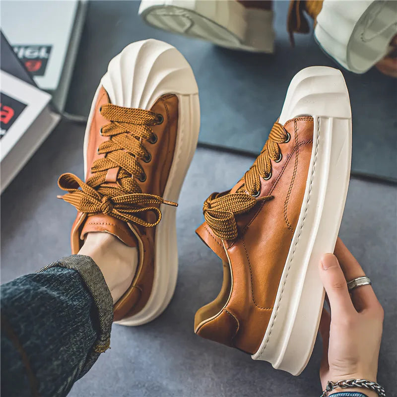 Harlow™ | Wave Sole Leather Sneakers