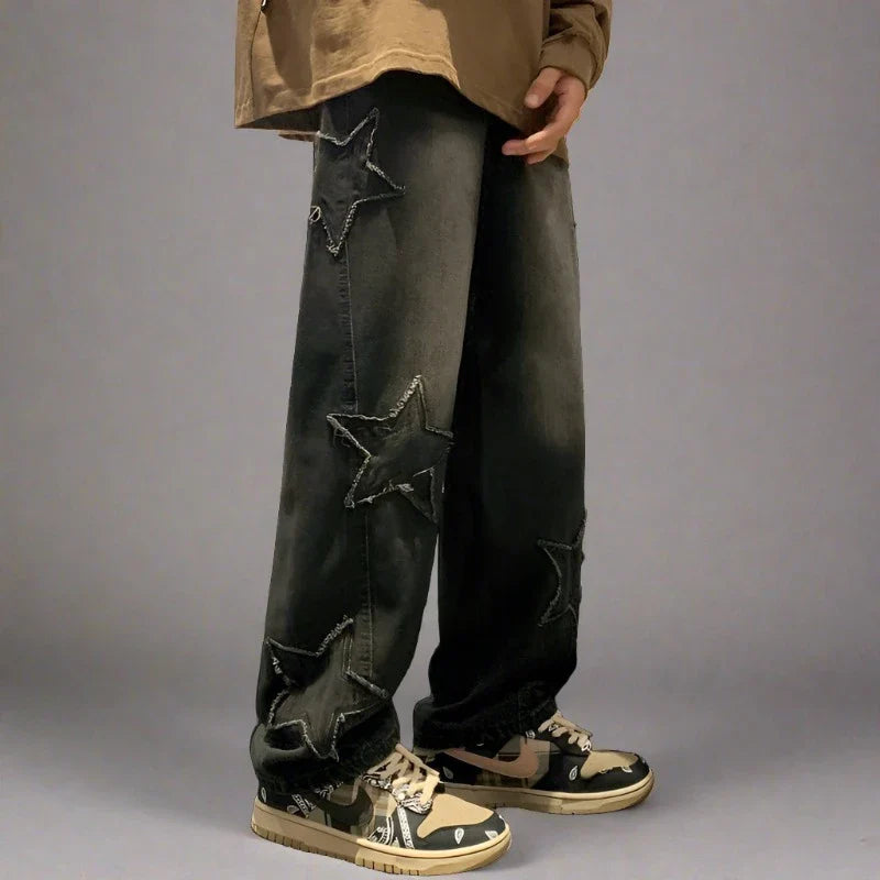 Harlow™ | Star Embroidery Denim Jeans