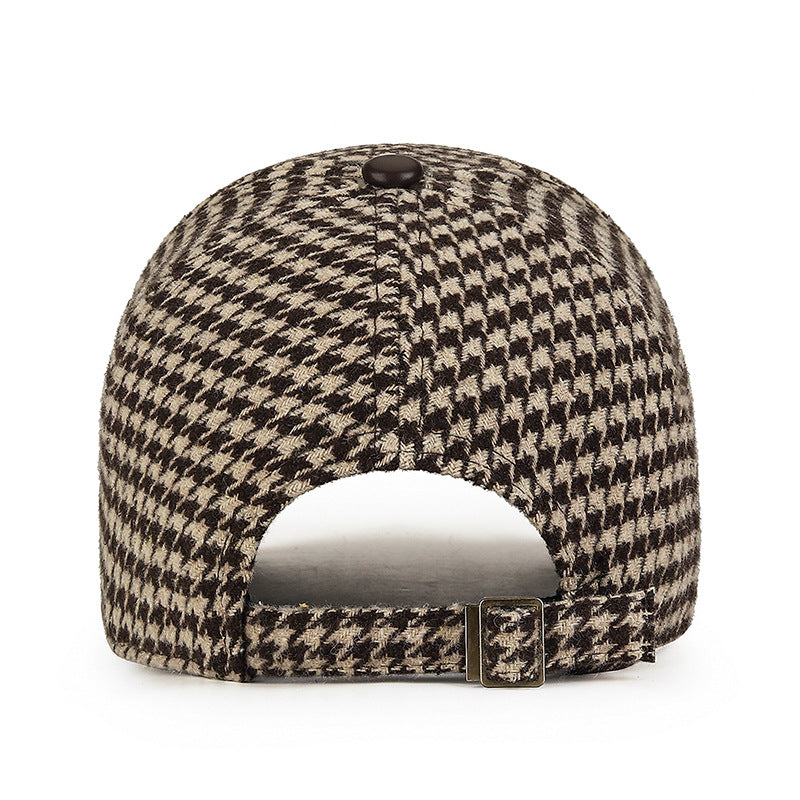 Harlow™ | Houndstooth Leather Cap